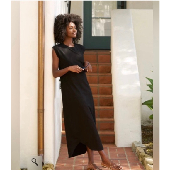 New Frank & Eileen Black Cory Vintage Muscle Tee Maxi Dress L - Picture 3 of 4